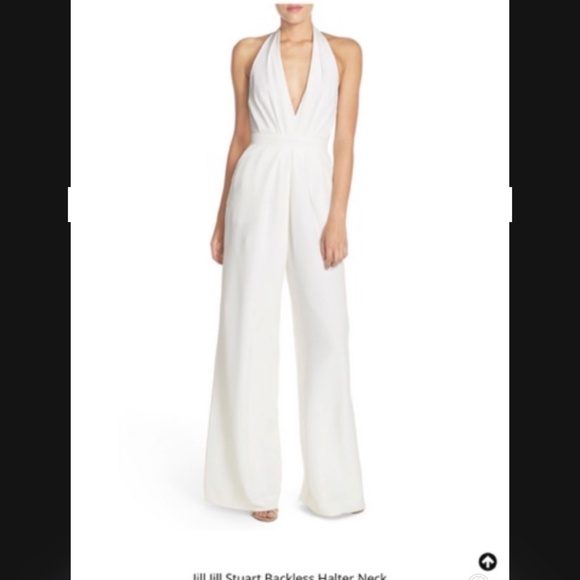 NWT Jill Stuart White Halter Jumpsuit - Picture 1 of 9